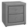 Grey Leather-look Bedroom Nightstand