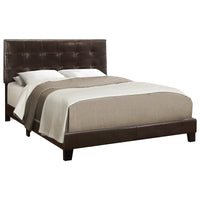 Queen Size Dark Brown Leather-look Bed