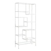 White Metal with Tempered Glass Bookcase