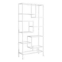 White Metal with Tempered Glass Bookcase