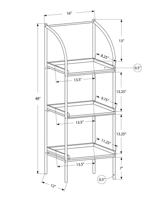 Dark Taupe Black Metal Bookcase