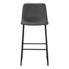 Curved Backrest Grey Leather-look Black Bar Stool