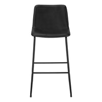 Curved Backrest Black Leather-look Black Bar Stool