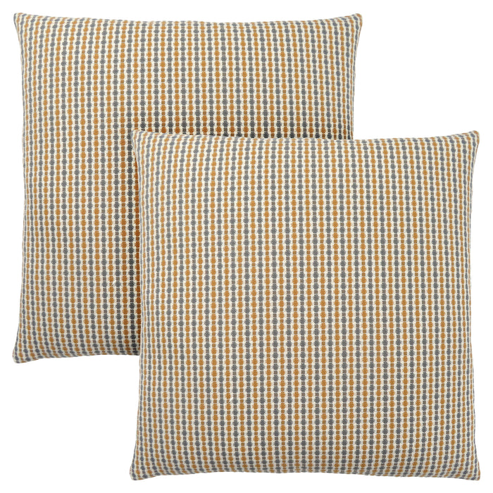 Gold Grey Abstract Dot 2pcs Pillow