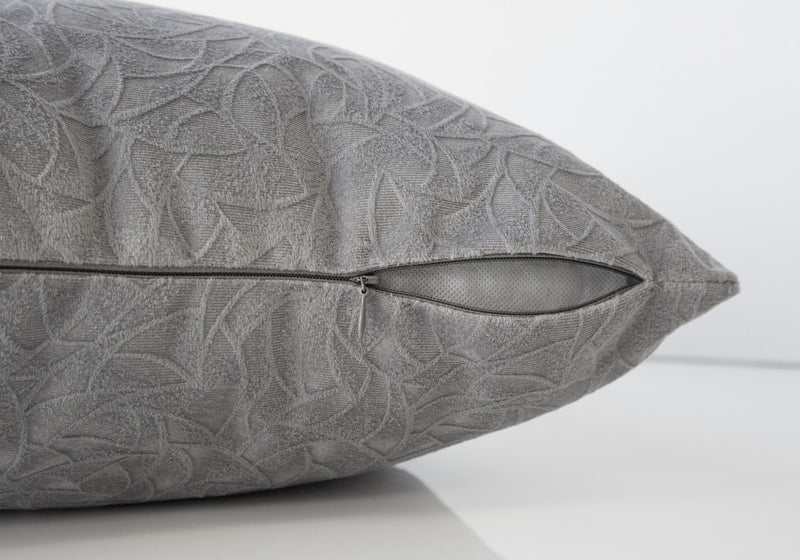 Light Grey Floral Velvet 1pc Pillow