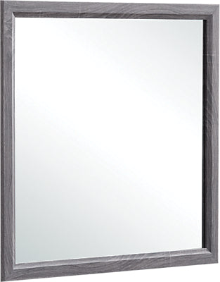 Kate Mirror - Contemporary style Mirror in Grey Brown Rubberwood Solids and Medium Density Fiberboard