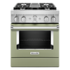 KitchenAid 4.1 Cu. Ft. Smart Gas Range with Self-Clean - Avocado Cream - KFGC500JAV