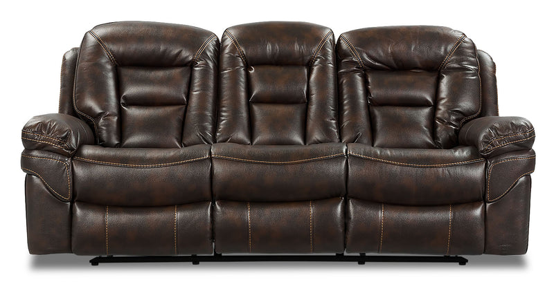Leo Dual Reclining Sofa - Walnut - Contemporary style Sofa in Walnut