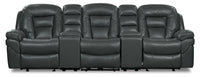 Leo 5-Piece Leath-Aire® Fabric Home Theatre Power Reclining Sectional - Grey 