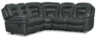 Leo 5-Piece Leath-Aire® Fabric Reclining Sectional - Grey 