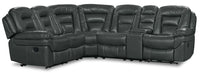 Leo 6-Piece Leath-Aire® Fabric Reclining Sectional - Grey 