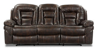 Leo Leath-Aire® Fabric Power Reclining Sofa - Walnut