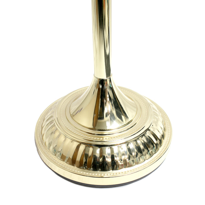 Elegant Designs 1 Light Torchiere Floor Lamp with Marbleized White Glass Shade, Gold