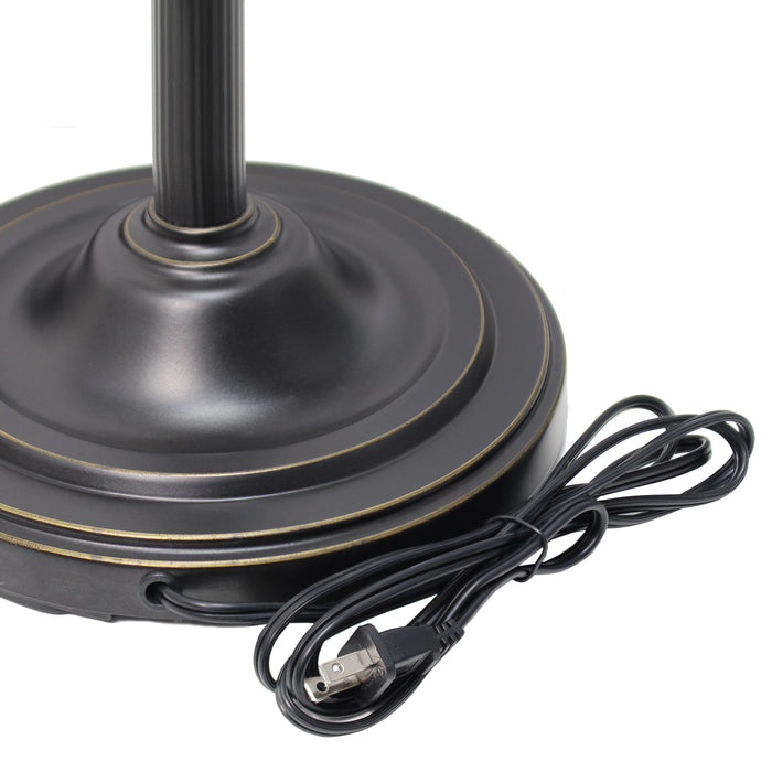 Elegant Designs 2 Light Mother Daughter Floor Lamp with Amber Marble Glass Shades, Restoration Bronze And Amber