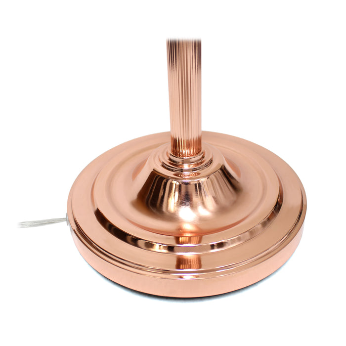 Elegant Designs 2 Light Mother Daughter Floor Lamp with White Marble Glass, Rose Gold