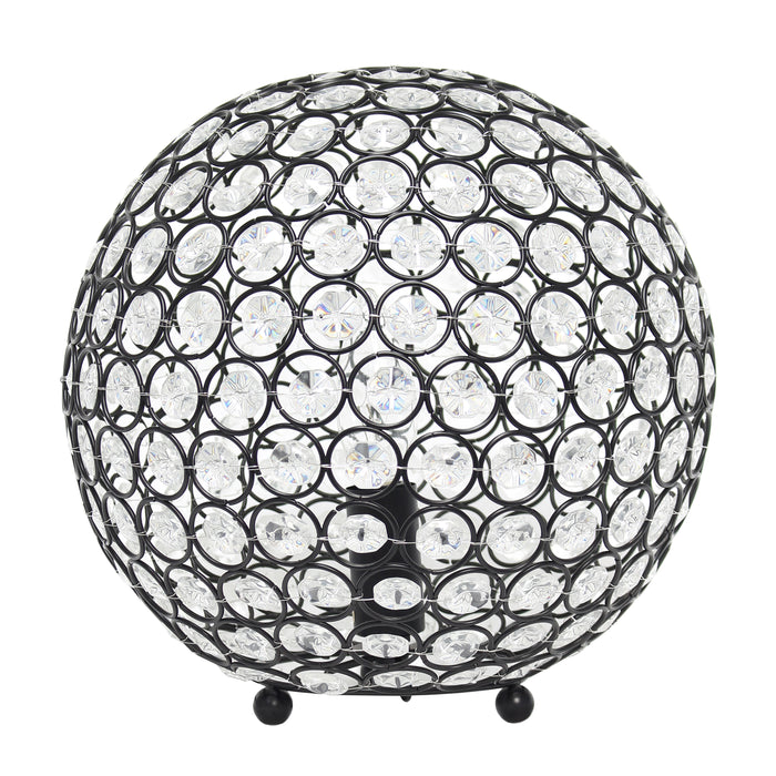 Elegant Designs Elipse 10 Inch Crystal Ball Sequin Table Lamp, Restoration Bronze