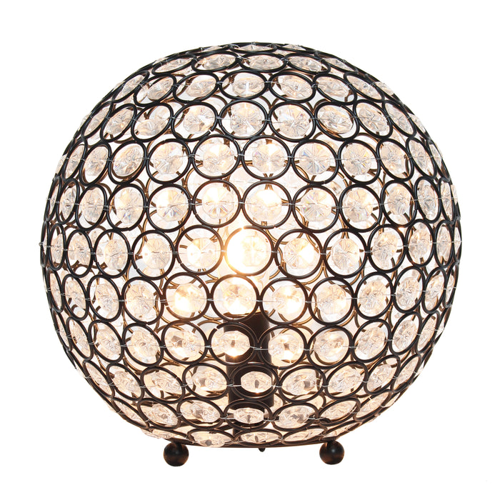 Elegant Designs Elipse 10 Inch Crystal Ball Sequin Table Lamp, Restoration Bronze