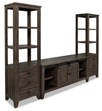 Madison Rustic 3 Piece Wall Unit Entertainment Centre with Storage and Cable Management for TVs up to 65