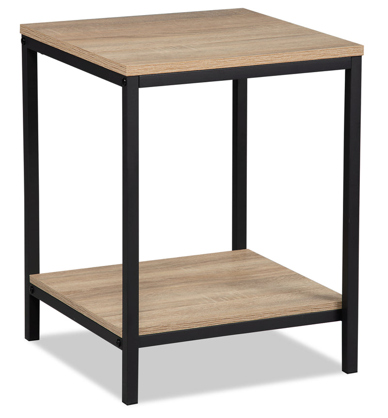 North Avenue End Table - Industrial style End Table in Black/Brown Metal and Wood