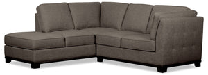 Oakdale 2-Piece Linen-Look Fabric Left-Facing Sectional - Charcoal