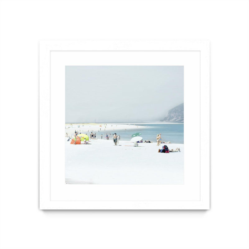 "Troia" Matted and Framed White 30x30 Wall Art