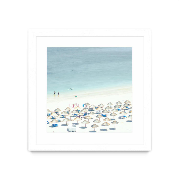 \"Sesimbra I\" Matted and Framed White 30x30 Wall Art
