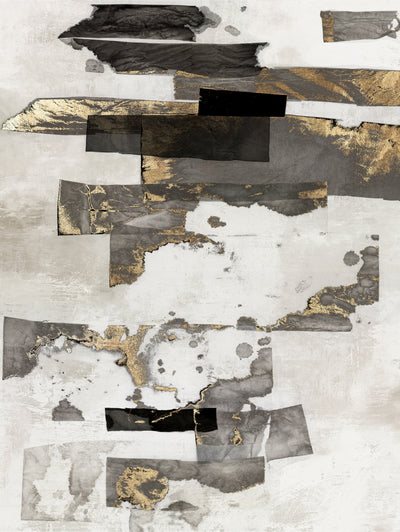 "Gold And Black Ink I" Giant Art 72x54 Wall Art