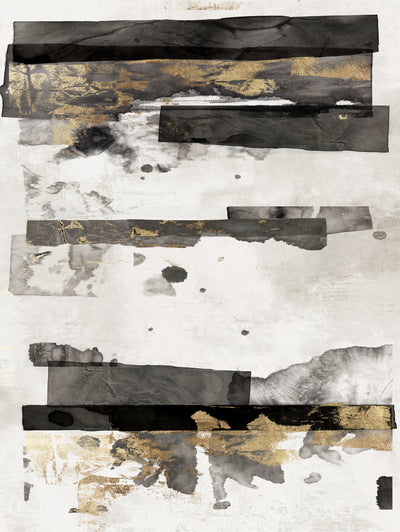 "Gold And Black Ink Ii" Giant Art 72x54 Wall Art