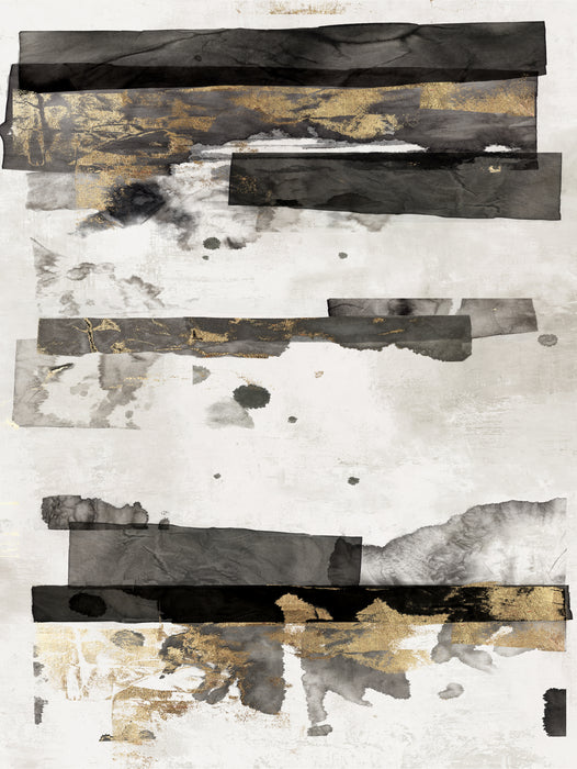 \"Gold And Black Ink Ii\" Giant Art 72x54 Wall Art