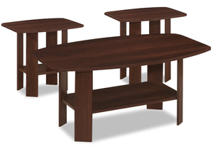 Rosario 3-Piece Coffee and Two End Tables Package - Cherry