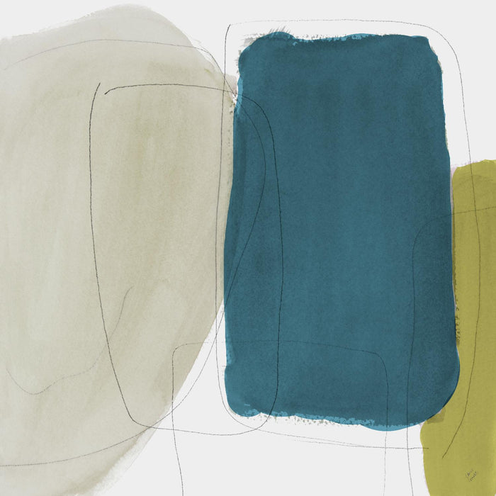 \"Beige And Navy Abstract\" Giant Art 72x72 Wall Art