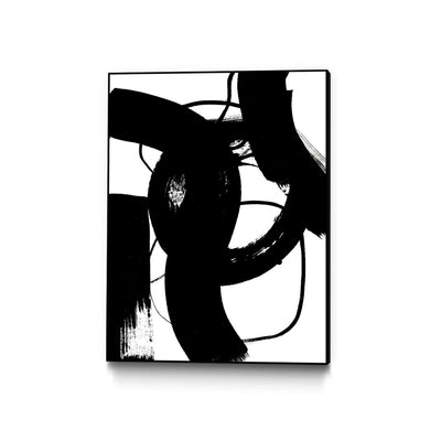 "Blackthoroughfares Ii" Canvas Framed Black 24x32 Wall Art