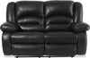 Toreno Genuine Leather Power Reclining Loveseat - Black