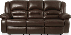 Toreno Genuine Leather Power Reclining Sofa - Brown