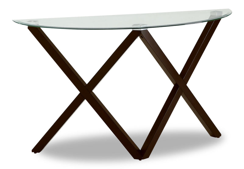 Tulita Sofa Table - Modern style Sofa Table in Dark Brown Glass and Wood