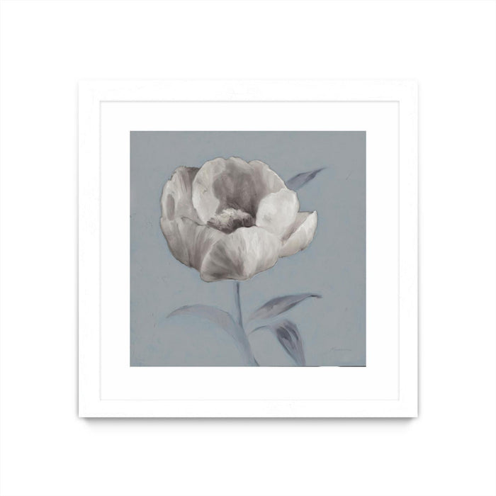 \"Floral Symposium I\" Matted and Framed White 36x36 Wall Art
