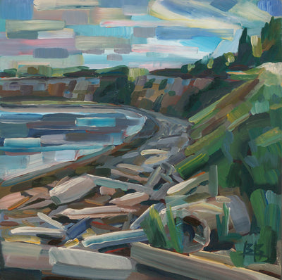"Early Morning On The Beach" Giant Art 72x72 Wall Art