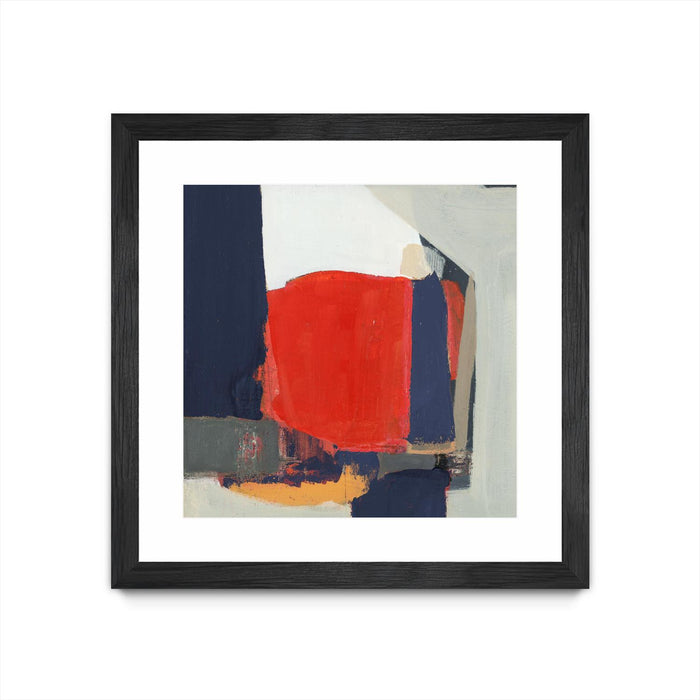 \"Orange Crush V6\" Matted and Framed Black 36x36 Wall Art