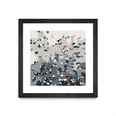 "Crowd Sourcing" Matted and Framed Black 30x30 Wall Art
