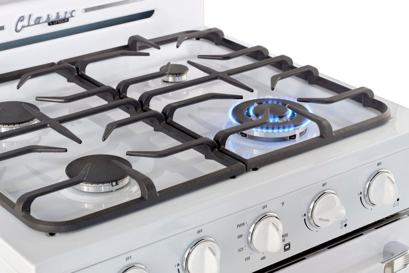 Off-Grid Classic Retro by Unique 30” Propane Range with Battery Ignition - UGP-30CR OF1 W