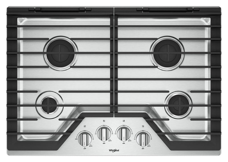 Whirlpool 30-Inch Gas Cooktop with EZ-2-Lift™ Hinged Cast-Iron Grates - WCG55US0HS