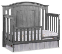 Willowbrook 4-in-1 Convertible Baby Crib & Toddler Bed Set with Guard Rail Conversion Kit - Grey 