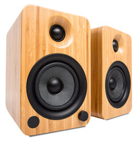 Kanto YU4 Powered Bluetooth Bookshelf Speakers with Phono Preamp for Turntable - YU4BAMBOO