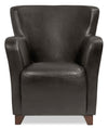 Zello Bonded Leather Accent Chair - Brown