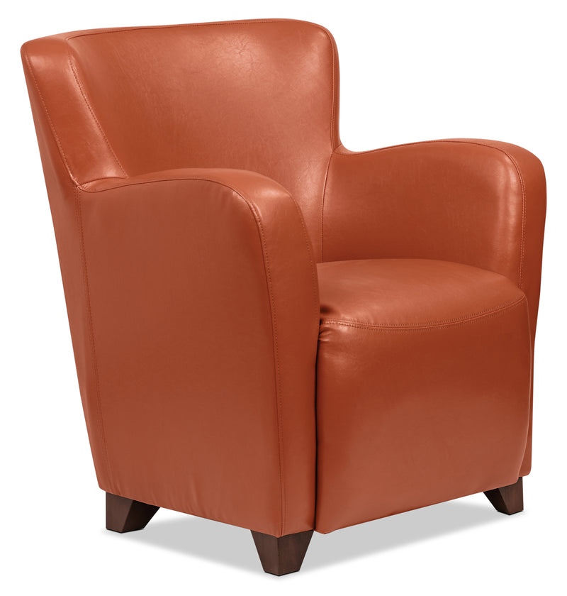 Zello Bonded Leather Accent Chair – Spice - Contemporary style Accent Chair in Spice