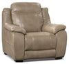Novo Leather-Look Fabric Chair - Taupe