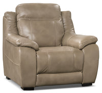 Novo Leather-Look Fabric Chair - Taupe