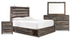 Abby 6pc Bedroom Set with Side Storage Bed, Dresser, Mirror & Nightstand, LED, USB, Brown - Queen Size