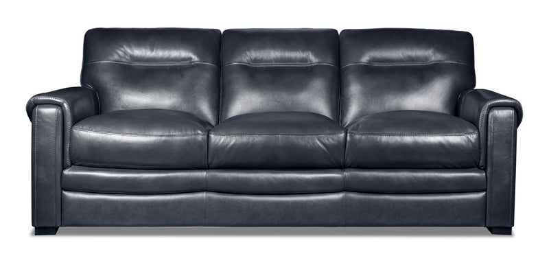 Adoro Genuine Leather Sofa - Blue 
