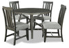 Alto Round 5pc Dining Set with Table & 4 Chairs, 48-66